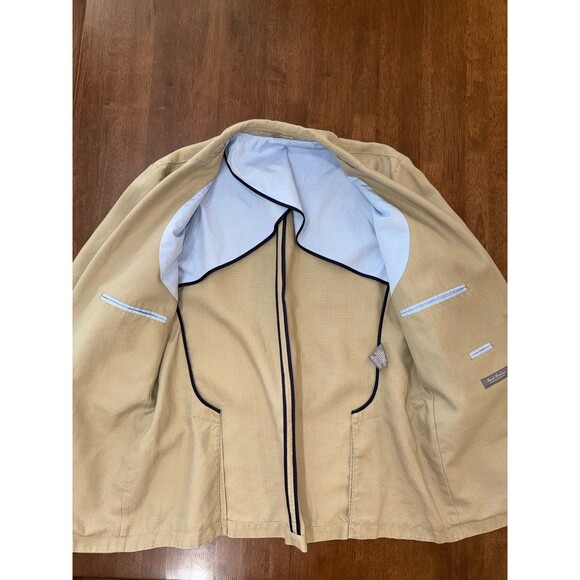 Daniel Cremieux Linen Blazer L Tan Signature Collection Unlined Casual Jacket - Picture 12 of 13
